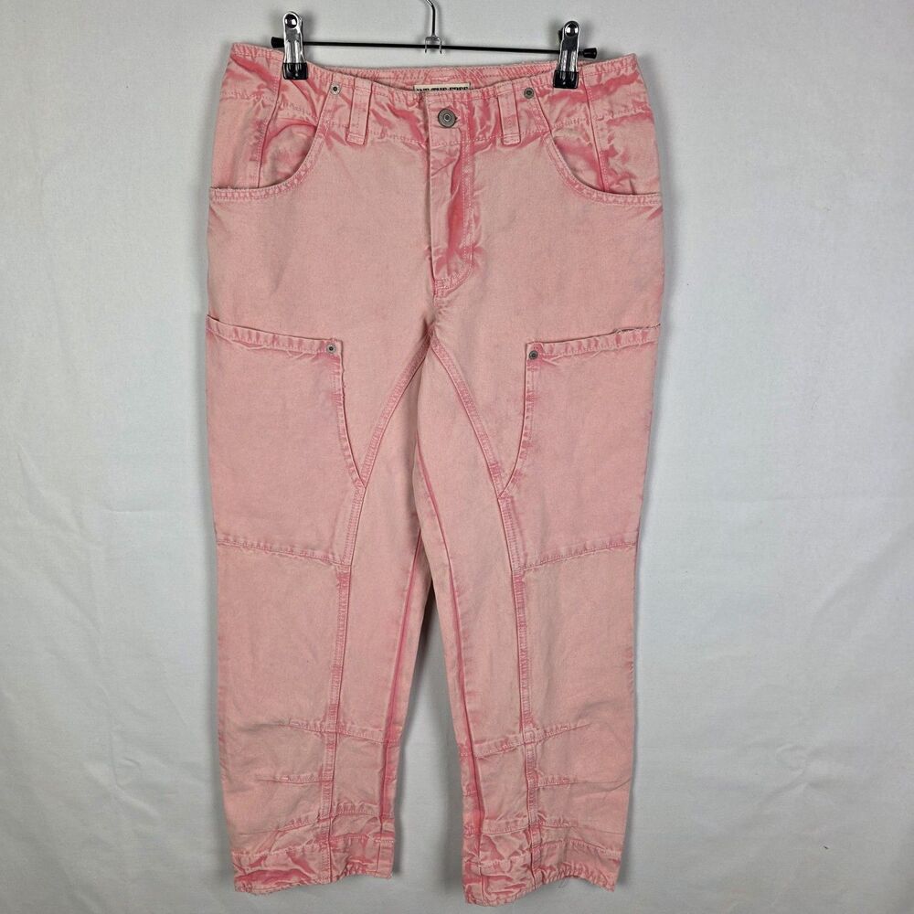 Free People Pink Flare Wide Leg Jeans